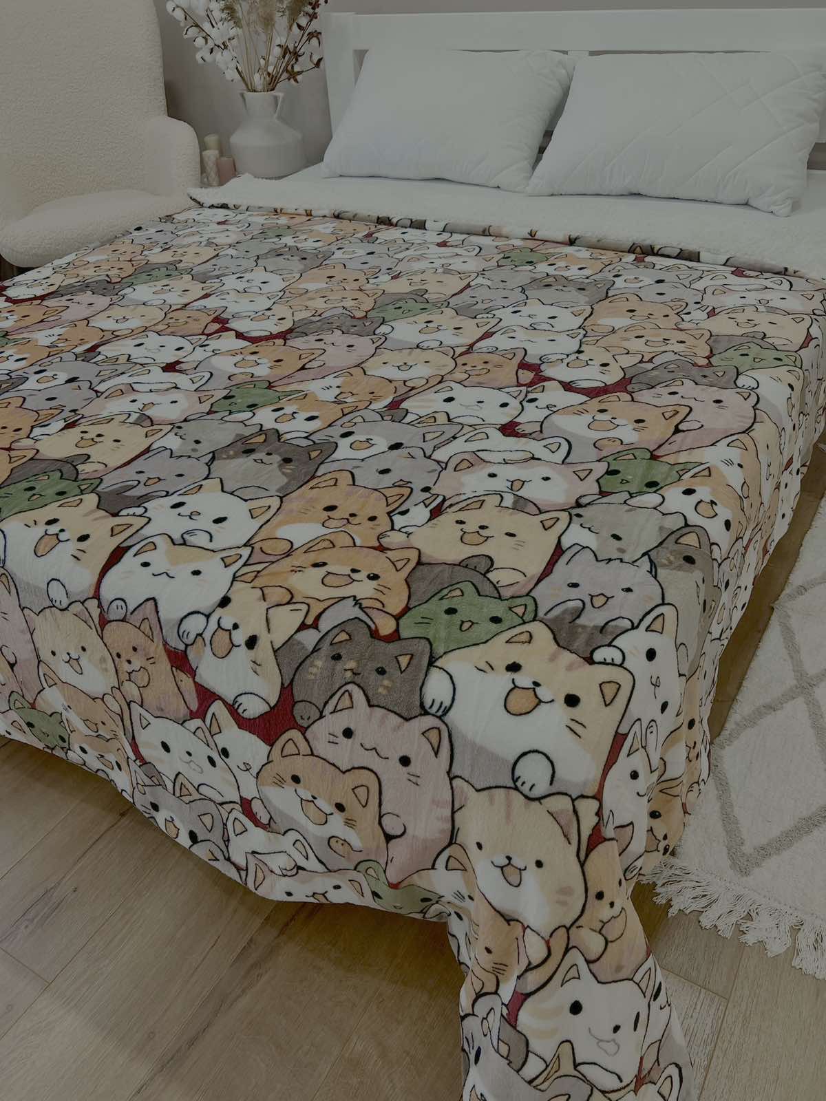 Veloursdecke mit Muster