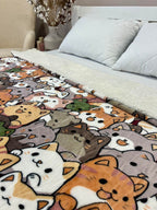 Veloursdecke mit Muster