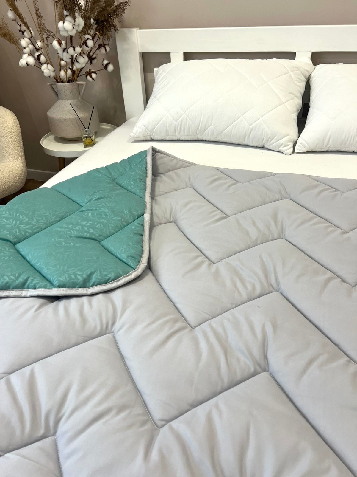 Grüne Holofiber-gefüllte Bettdecke